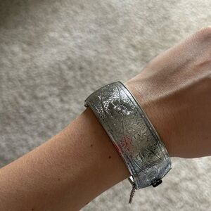 Coro Pegasus 1945-1955 Silver Engraved Bangle Bracelet